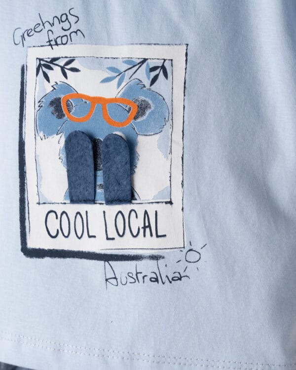 Βρεφικό σετ γαλάζιο-μπλε με καπέλο - Image 2