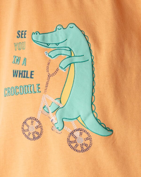 Βρεφικό σετ πορτοκαλί-μπλε με καπέλο - Image 2