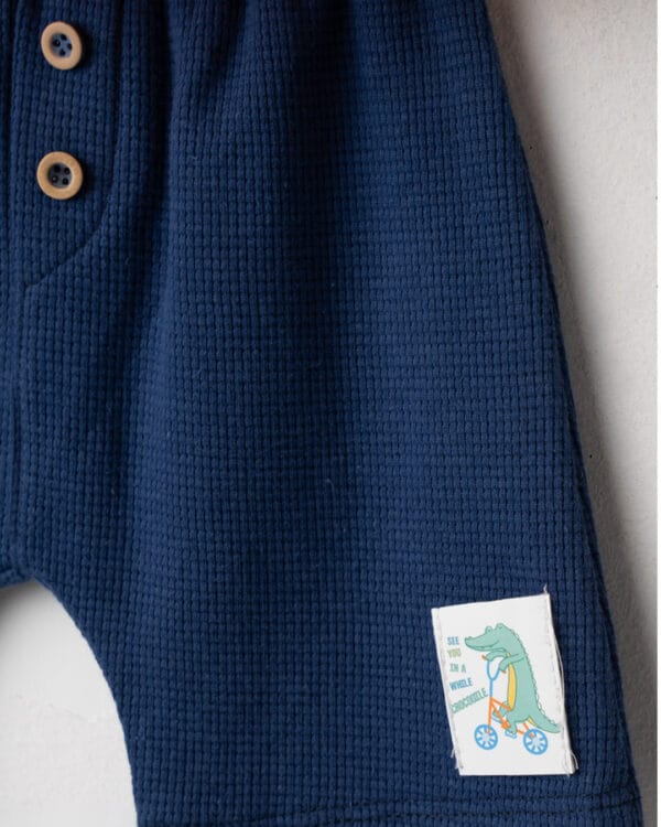 Βρεφικό σετ πορτοκαλί-μπλε με καπέλο - Image 4