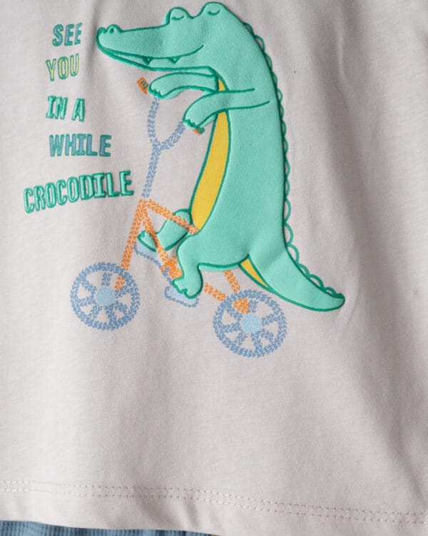 Βρεφικό σετ γκρι-γαλάζιο με καπέλο - Image 2