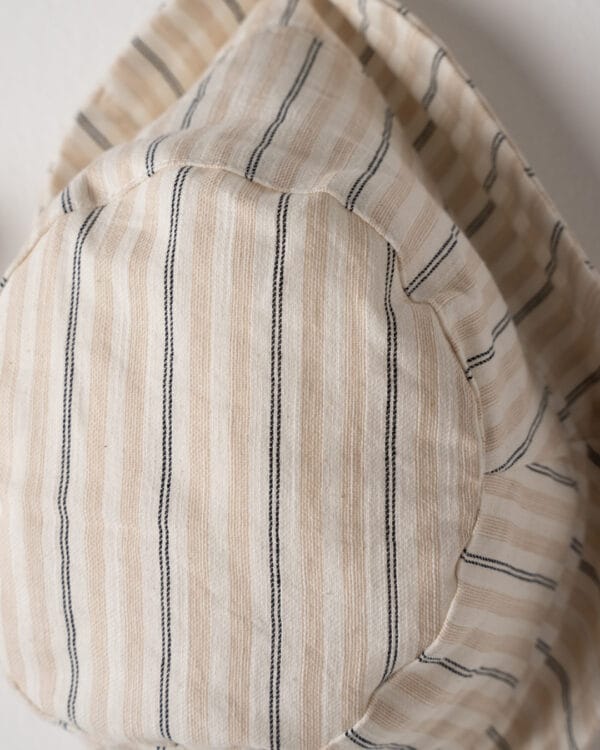 Βρεφικό σετ λευκό-μπεζ ριγέ με πουκάμισο (3τμχ) - Image 3