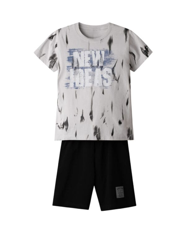 Παιδικό σετ γκρι-μαύρο με σορτς