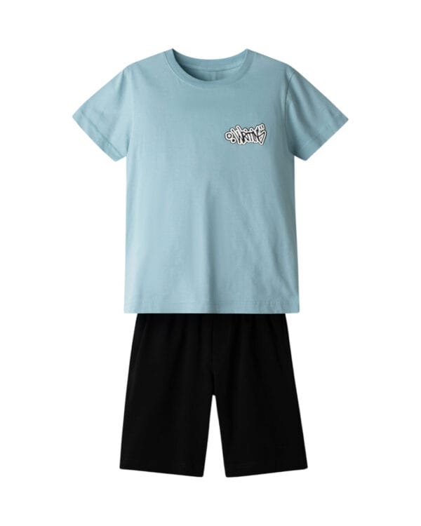 Παιδικό σετ γαλάζιο-μαύρο με σορτς