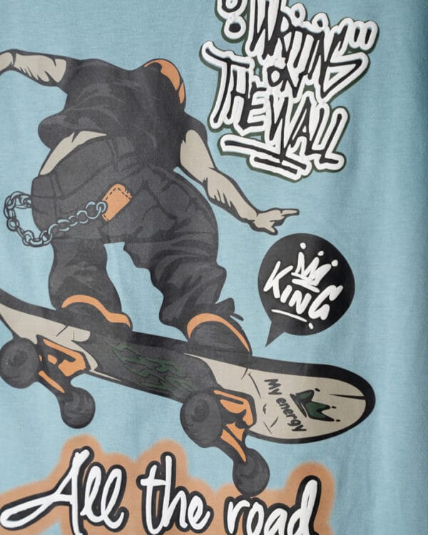 Παιδικό σετ γαλάζιο-μαύρο με σορτς - Image 4