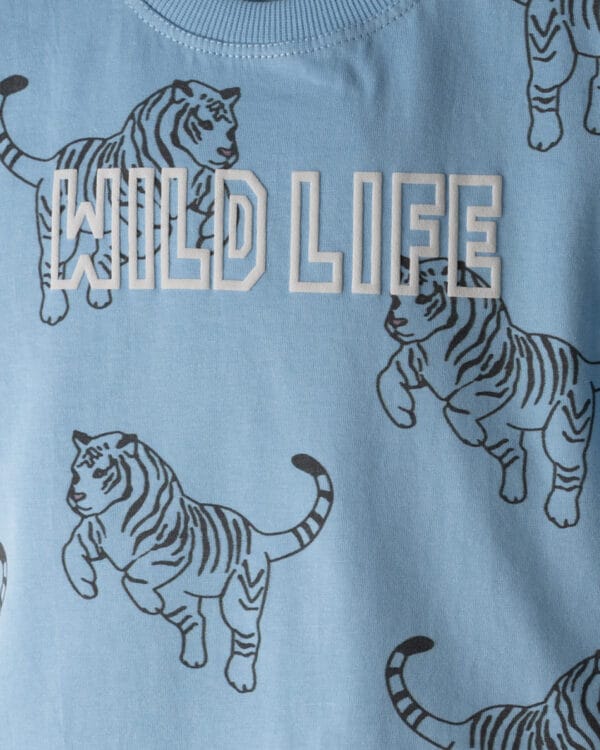 Παιδικό σετ γαλάζιο-γκρι με σορτς - Image 4