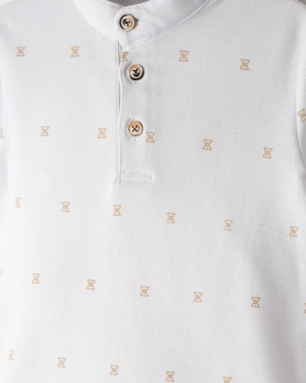 Παιδικό σετ λευκό-μπεζ με βερμούδα (3τμχ) - Image 3