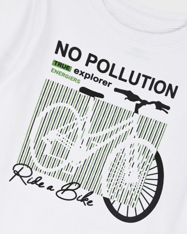 Παιδικό σετ λευκό-πράσινο με σορτς - Image 2