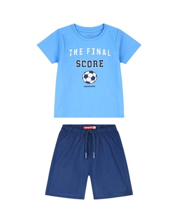 Παιδικό σετ γαλάζιο-μπλε σκούρο Football με σορτς
