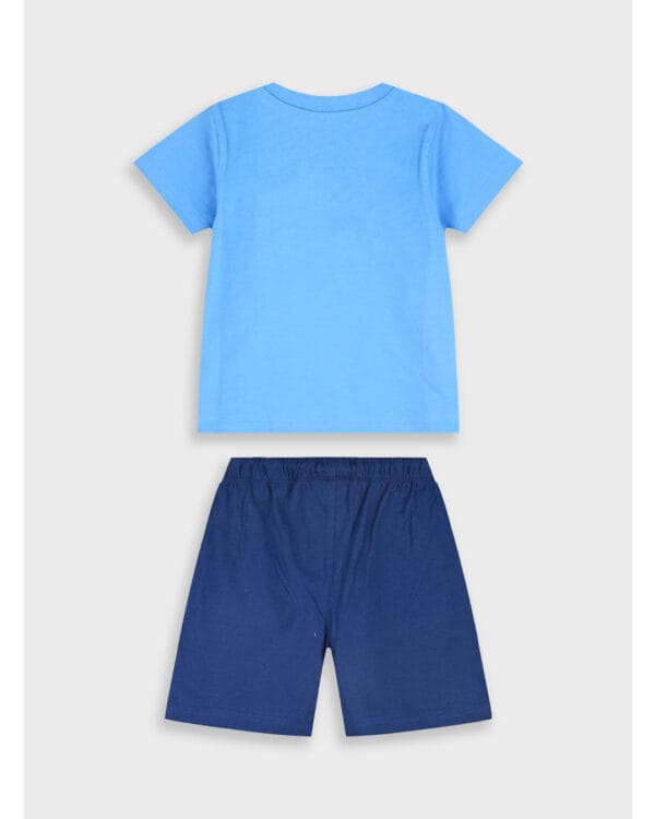 Παιδικό σετ γαλάζιο-μπλε σκούρο Football με σορτς - Image 3