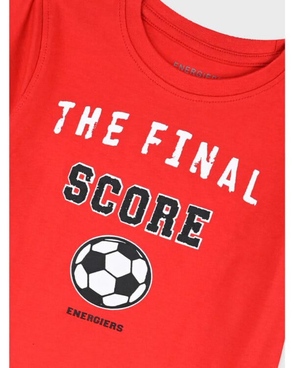 Παιδικό σετ κόκκινο-μαύρο Football με σορτς - Image 2