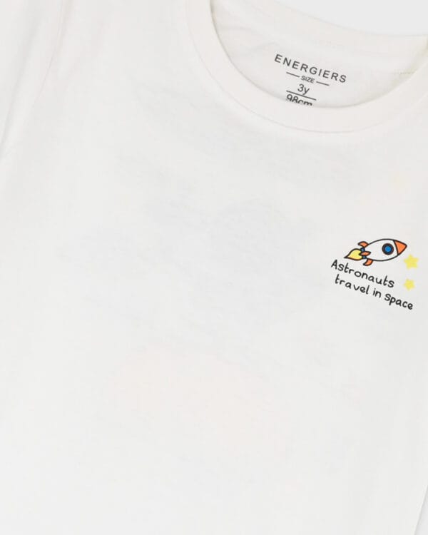 Παιδικό σετ λευκό-μαύρο Astronauts με σορτς - Image 3