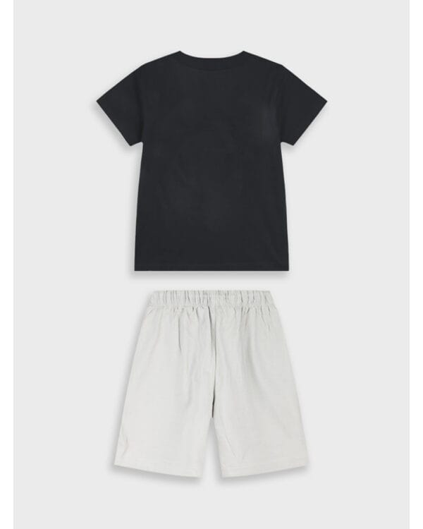 Παιδικό σετ μαύρο-μπεζ της άμμου με σορτς - Image 3