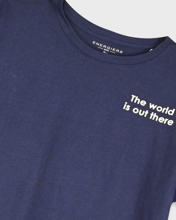 Παιδικό σετ μπλε σκούρο-μπεζ της άμμου με σορτς - Image 2