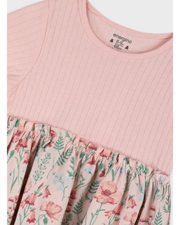 Βρεφικό σετ σομόν Λουλουδάκια - Image 3