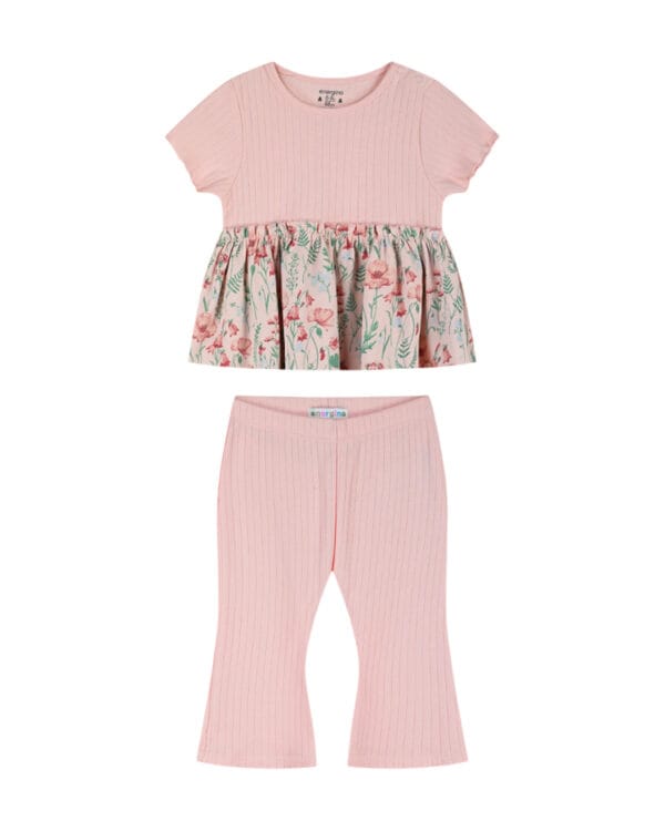 Βρεφικό σετ σομόν Λουλουδάκια