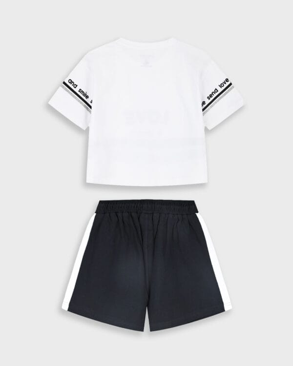 Παιδικό σετ λευκό-μαύρο με σορτς - Image 4