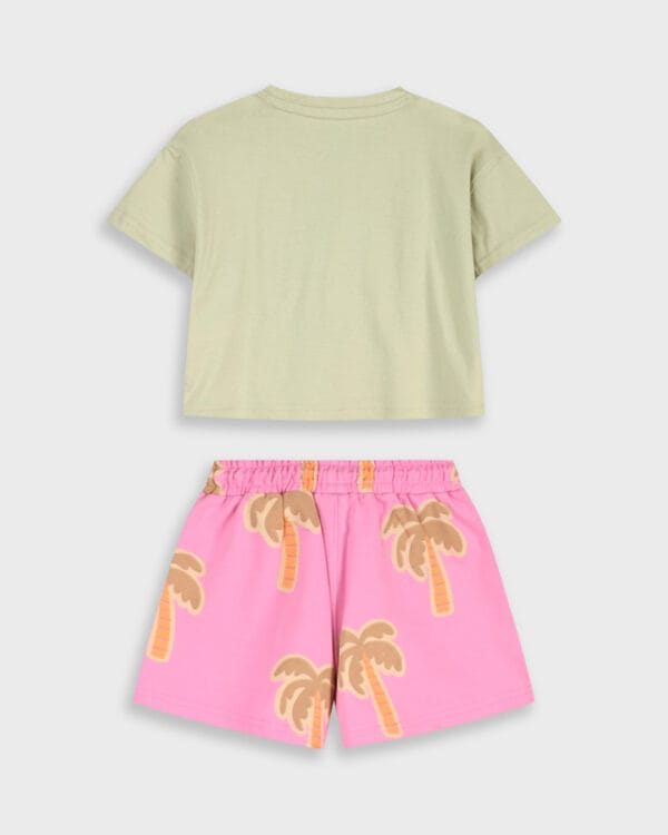 Παιδικό σετ μπεζ-ροζ με σορτς - Image 4