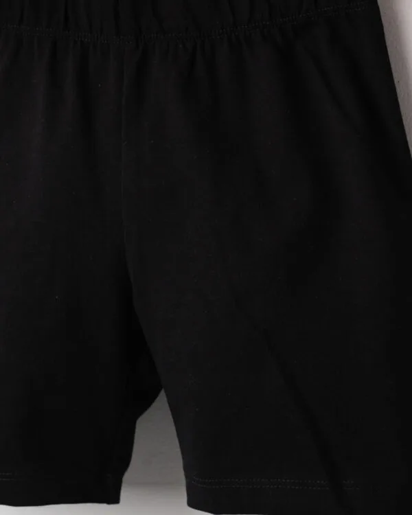 Παιδικό σετ ροζ-μαύρο με κολάν biker - Image 4