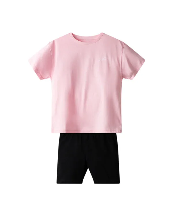 Παιδικό σετ ροζ-μαύρο με κολάν biker