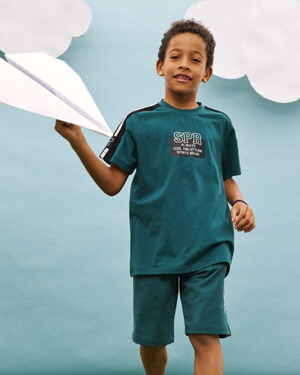 Παιδικό σετ κυπαρισσί με σορτς - Image 2