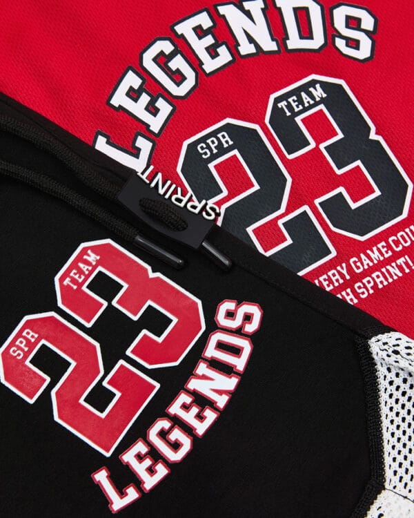Παιδικό σετ αμάνικο κόκκινο-μαύρο με σορτς Legends - Image 3