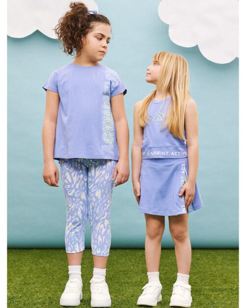 Παιδικό σετ σιελ με capri κολάν και scrunchie Sport - Image 2