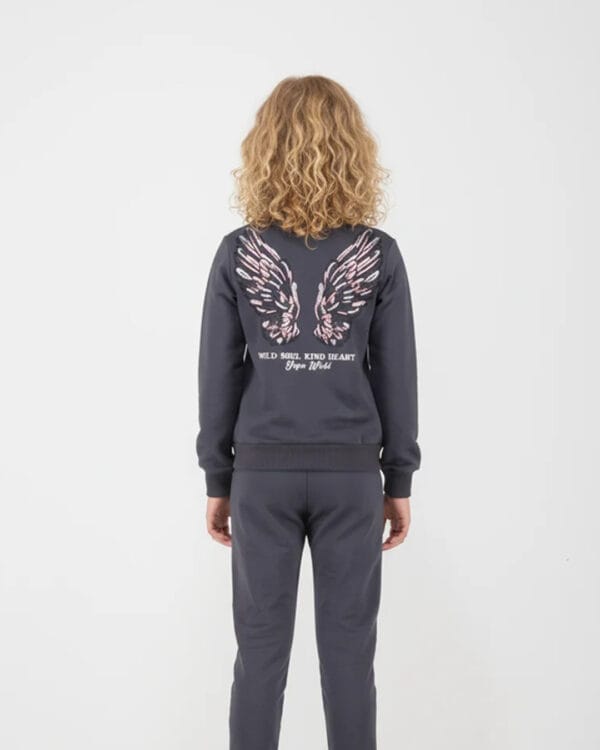 Παιδικό σετ φόρμας αχνούδιαστο ανθρακί Wings - Image 2