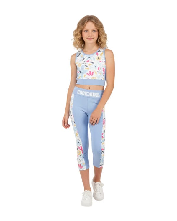 Παιδικό σετ σιέλ Floral με κολάν capri Allover variety