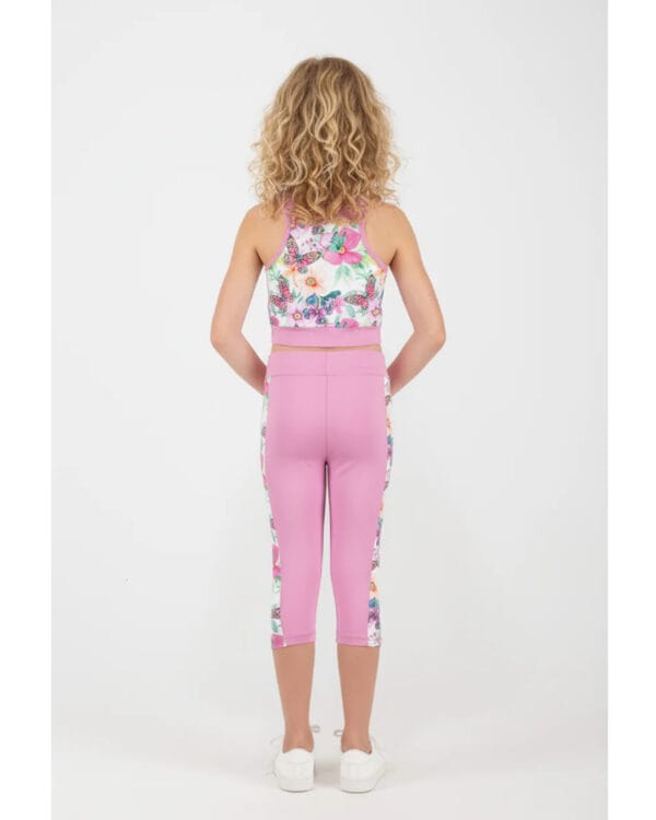 Παιδικό σετ μενεξεδί Floral με κολάν capri Allover variety - Image 3