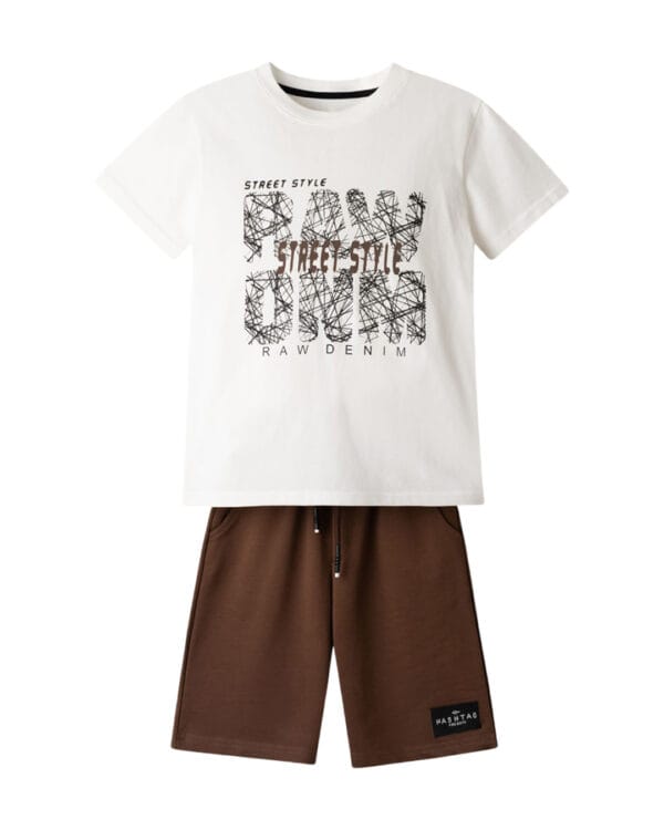 Παιδικό σετ ζαχαρί-καφέ με σορτς