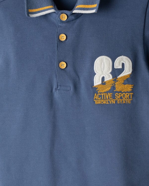 Παιδικό σετ μπλε με βερμούδα cargo - Image 3