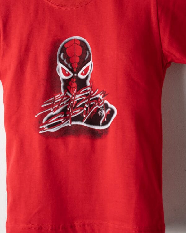Παιδικό σετ κόκκινο-μαύρο Spiderman με σορτς - Image 2