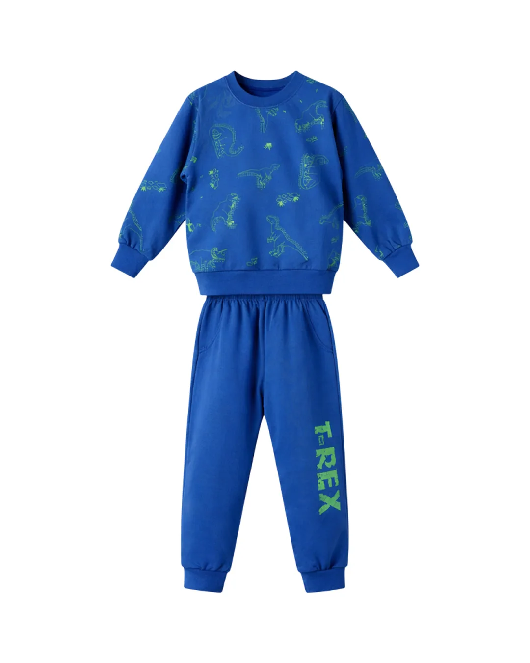 Παιδικό σετ φόρμας αχνούδιαστο μπλε Dino - Image 1
