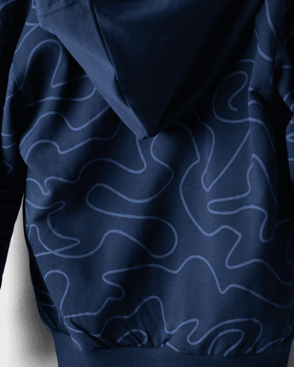 Παιδικό σετ φόρμας αχνούδιαστο μπλε σκούρο-λευκό με ζακέτα (3τμχ) - Image 3