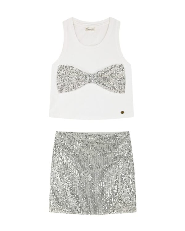 Παιδικό σετ ζαχαρί-ασημί παγιέτα με φούστα