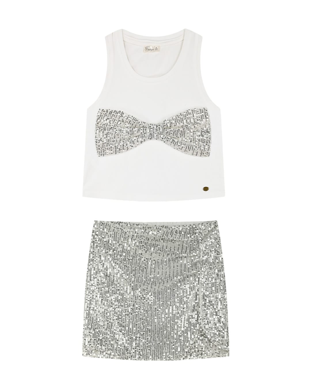46-226270-5-3-1 Παιδικό σετ ζαχαρί-ασημί παγιέτα με φούστα - Image 1