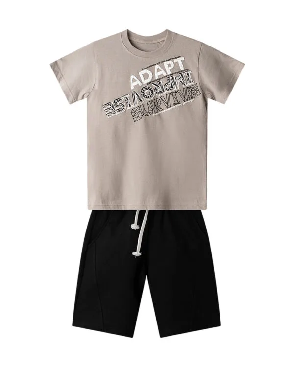 Παιδικό σετ γκρι-μαύρο με σορτς