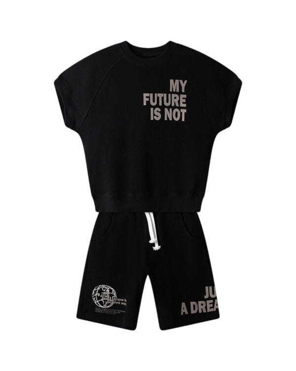 Παιδικό σετ πικέ μαύρο με σορτς
