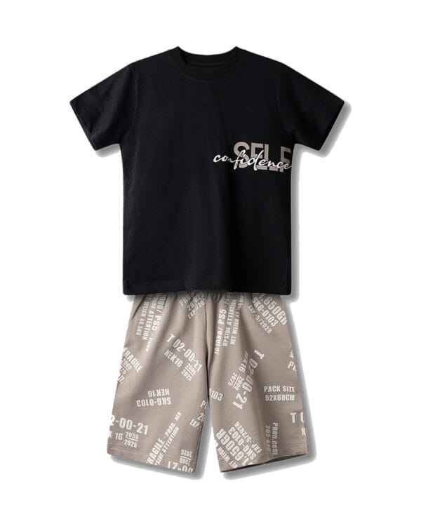 Παιδικό σετ μαύρο-γκρι με σορτς