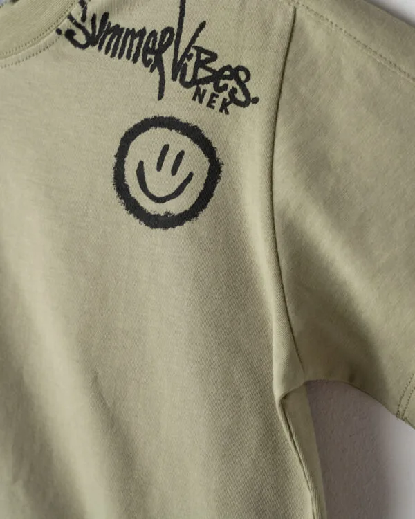 Παιδικό σετ λαδί-μαύρο με σορτς - Image 2