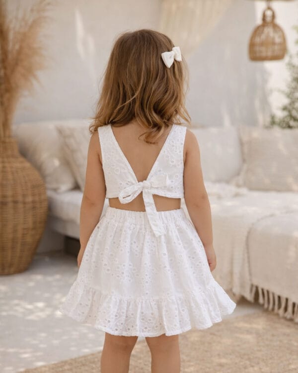 Παιδικό σετ λευκό κιπούρ φούστα - Image 3