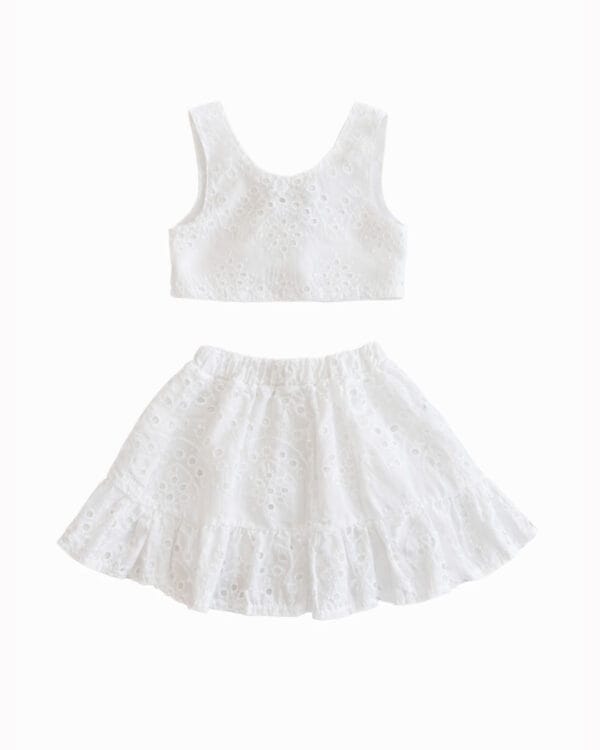 Παιδικό σετ λευκό κιπούρ φούστα
