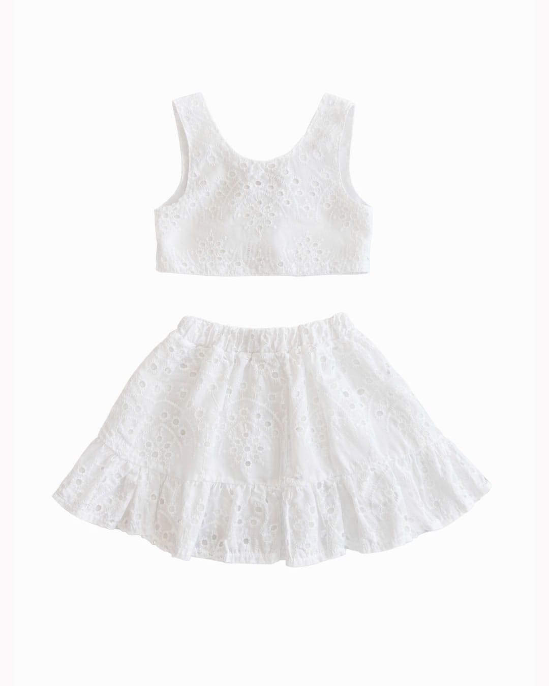Γ195 Παιδικό σετ λευκό κιπούρ φούστα - Image 1