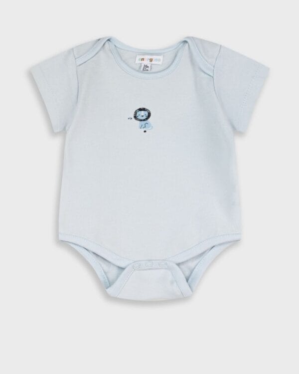 Βρεφικά κορμάκια λευκά-γαλάζια Ζωάκια (5τμχ) - Image 4