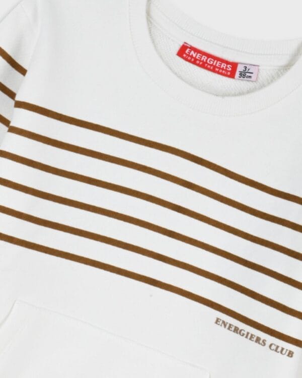 Παιδικό σετ φόρμας αχνούδιαστο λευκό-καφέ - Image 2