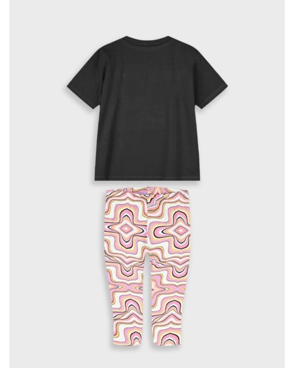 Παιδικό σετ ανθρακί-εμπριμέ με κολάν capri Malibu - Image 3