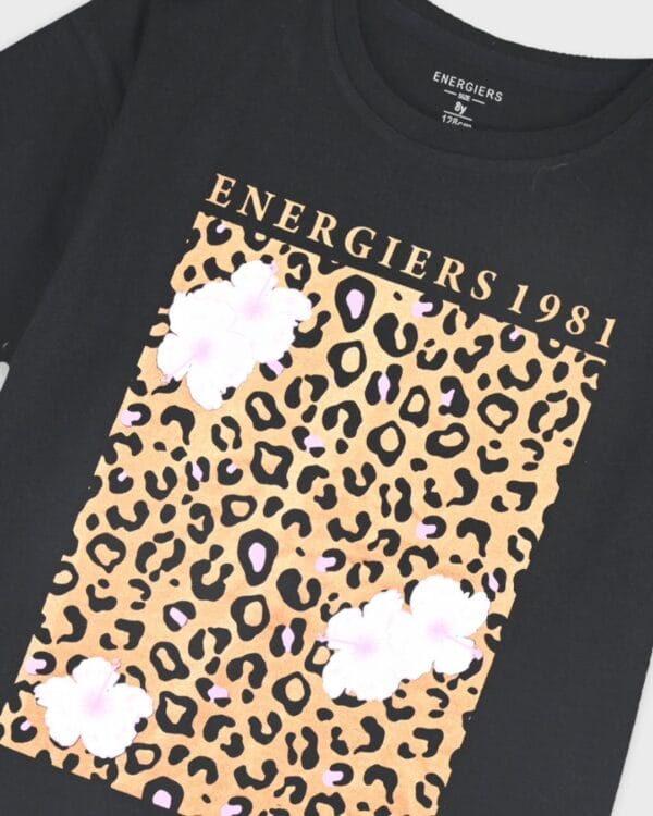 Παιδικό σετ μαύρο-λεοπάρ με κολάν capri - Image 2