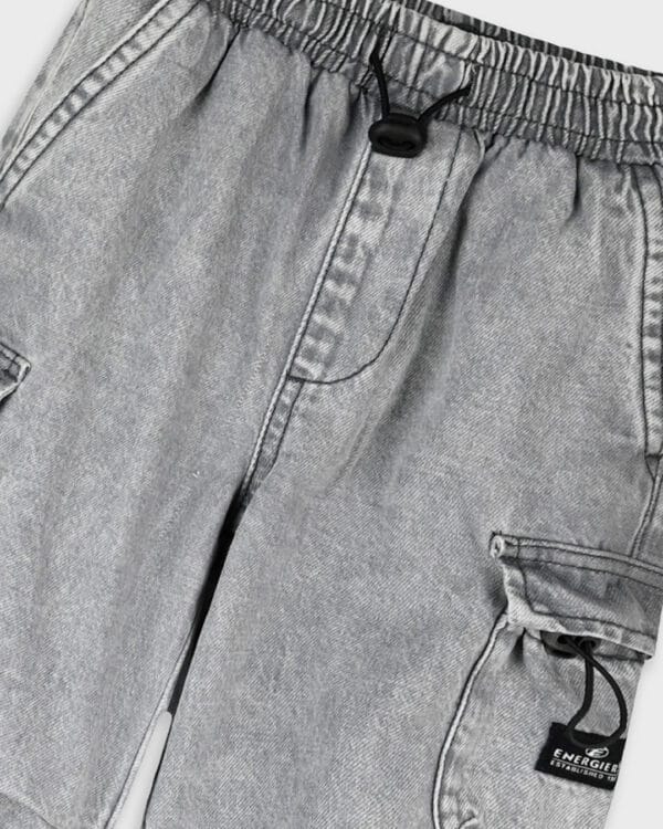 Παιδικό σετ λευκό-γκρι τζιν με λάστιχο στο τελείωμα - Image 5