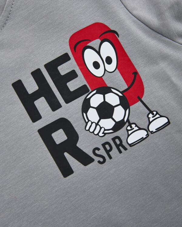 Παιδικό σετ γκρι-κόκκινο με σορτς Ποδόσφαιρο - Image 4