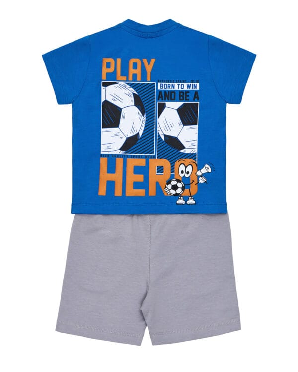Παιδικό σετ μπλε-γκρι με σορτς Ποδόσφαιρο - Image 5